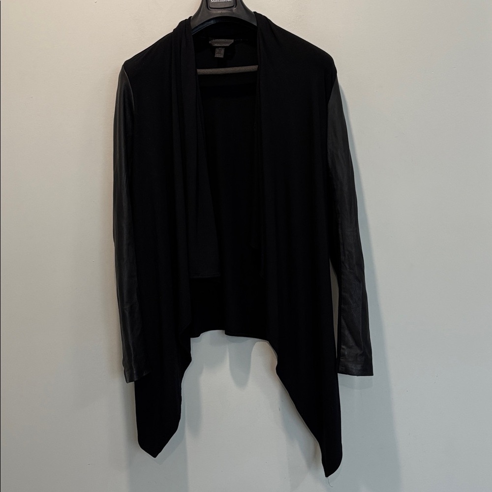 Danier Black Leather Waterfall Cardigan Italian Leather - Picture 6 of 16